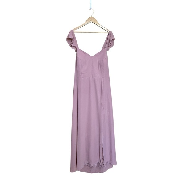 Azazie Everett Chiffon Maxi Dress. Dusty Rose Custom Size - 3X #1449 NWT - Picture 5 of 12